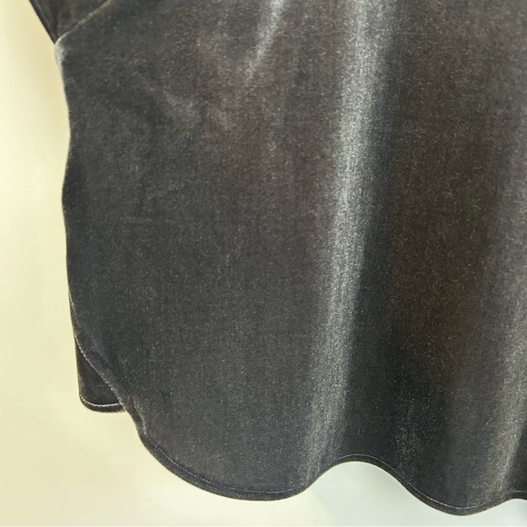 Madewell Velvet Grey Short Sleeve Butterfly Blouse Size Small - Picture 10 of 12